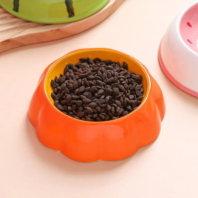 Frutta ceramic pet bowl showing the smooth glazed interior