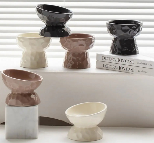 Sora Ceramic Pedestal Pet Bowl - editorial