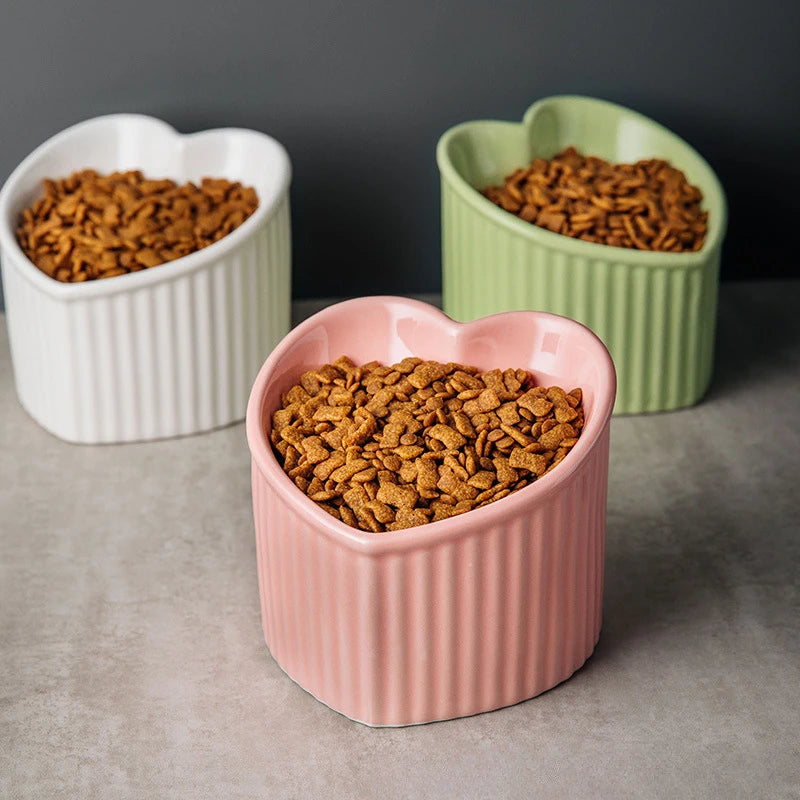 Mira ceramic cat bowl showing the elevated base
