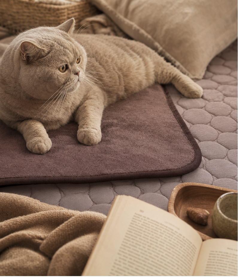 BreezeMesh cooling mat shown flat in grey